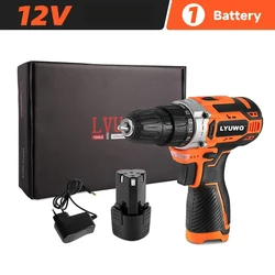 20V Cordless Drill - High-Torque Electric Screwdriver with Adjustable Speed and Keyless Chuck - EU (LW-8012-C1)