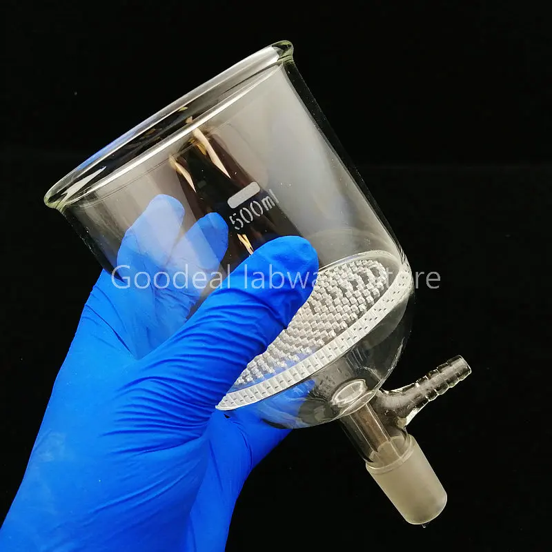 

1pcs 30ml to 1000ml 24# Standard Grinding Port Filter Funnel Lab Glass Honeycomb Plate Funnel With Side Suction Mouth