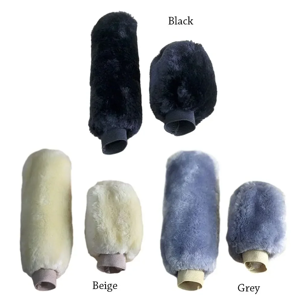 Warm Plush Car Shift Handle Cover Grip Non-Slip Protective Handbrake grips Shift Knob Cover Interior Accessory