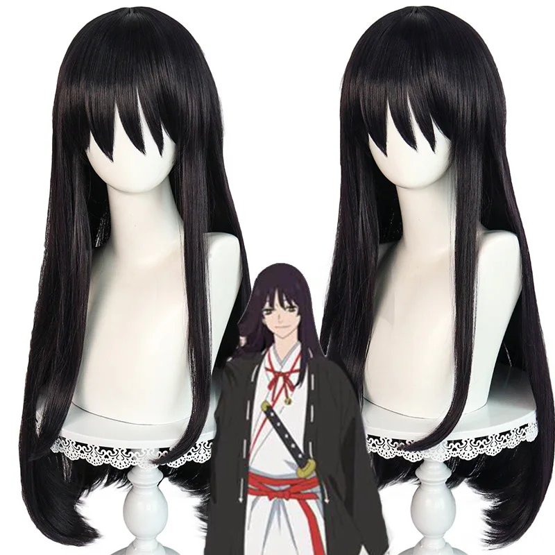 

Hells Paradise Cosplay Wig Yamada Asaemon Sagiri Black Synthetic Wig For Woman Man With Bangs Black Cosplay Lolita Wigs 66cm