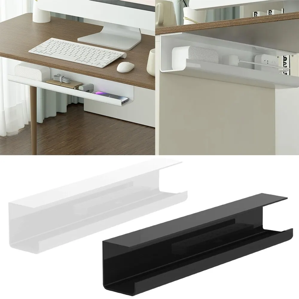 Under-Table-Cable-Organizer-Under-Desk-Cable-Tray-Wire-Organizer-No ...