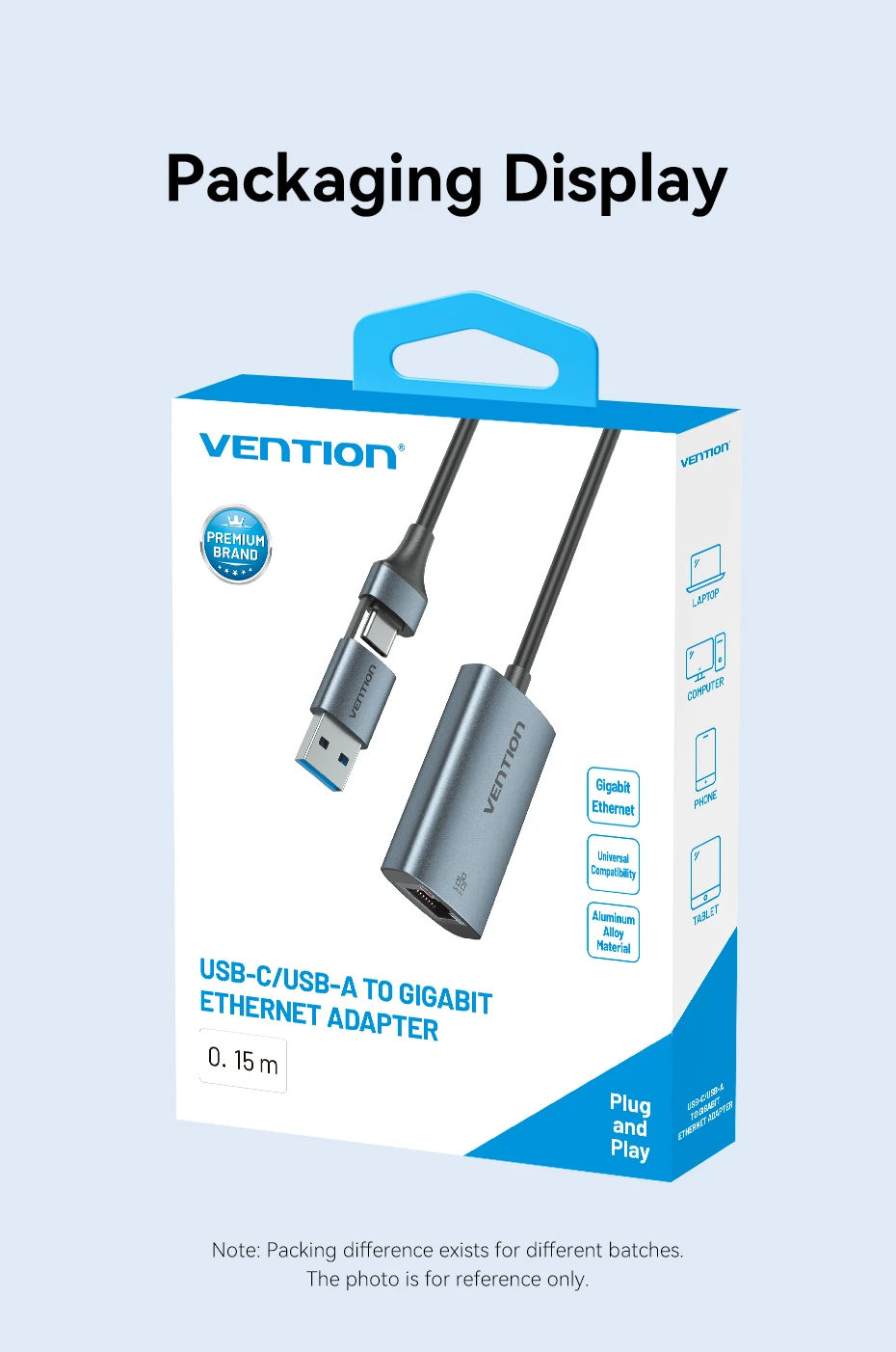 USB Ethernet Adapter 1000/100Mbps USB 3.0 RJ45 Lan for Laptop Macbook Switch iPa