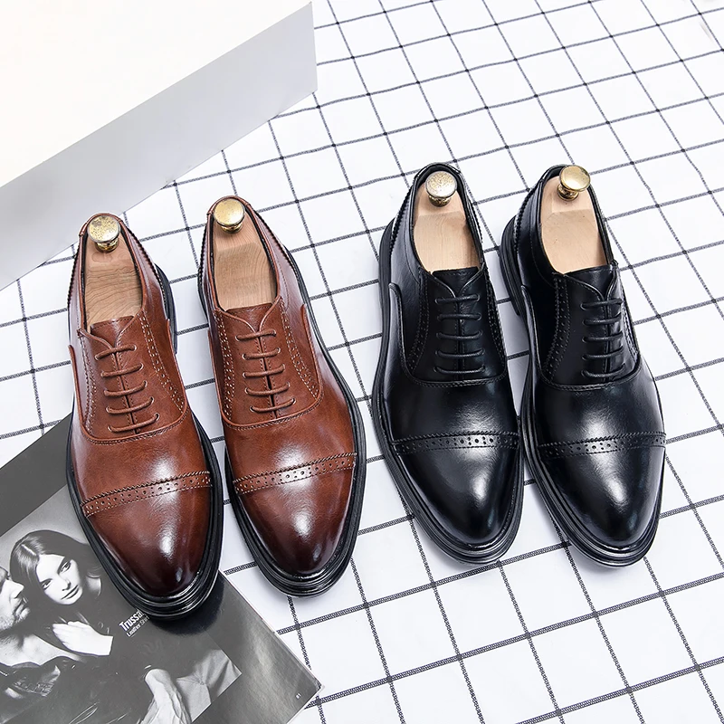 

Men's Luxury Brand Fashion Dress Oxford Shoes Casual Comfortable Vintage Business Men's Formal Leather Shoes
