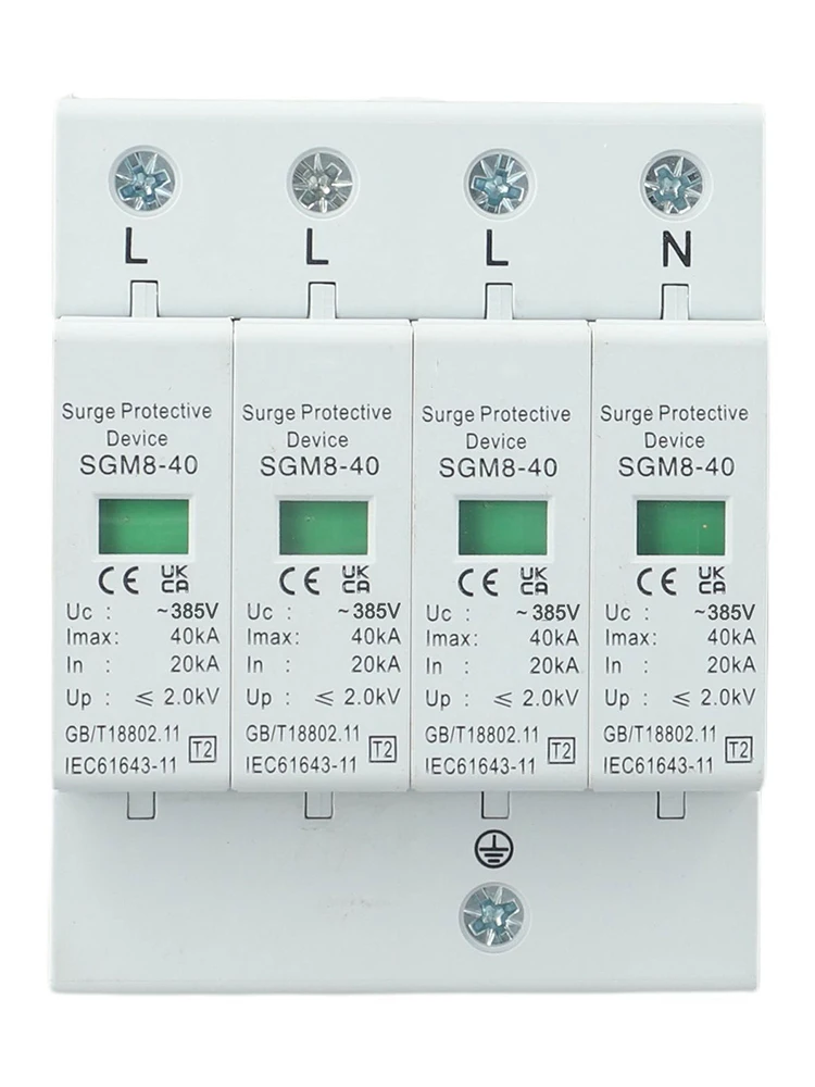 

Устройство для защиты от перенапряжения 4P 20KA-40KA, защитный сетевой фильтр для освещения, 385 в, аксессуары для электрооборудования, 1 шт.