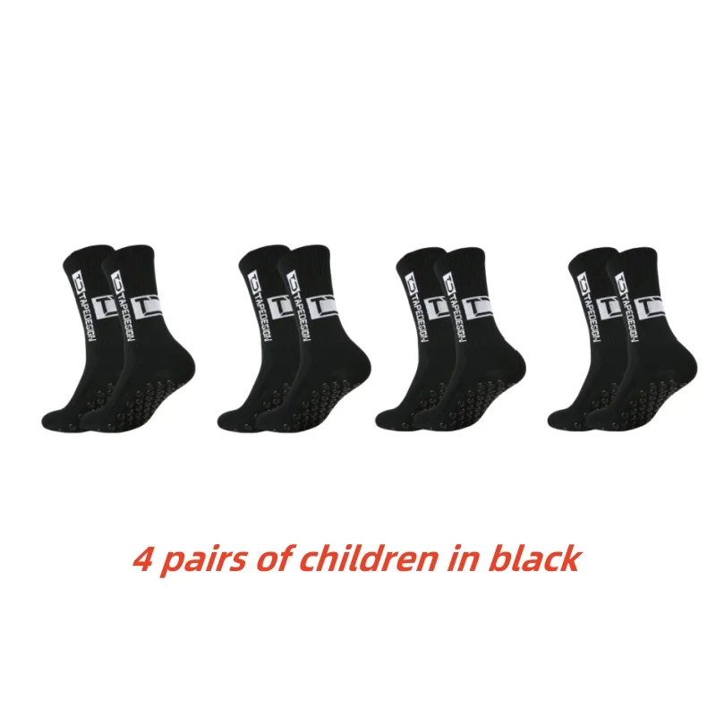 Children's Silicone Socks 2-4 pairs Anti Slip Sweat Absorbing For Football Basketball