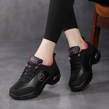 Spring and autumn air cushion women's shoes, leather waterproof sports shoes, soft-soled non-slip leisure travel shoes, all-matc 4