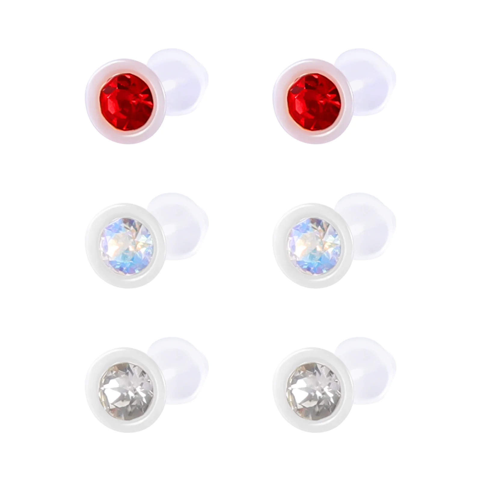 Plastic Post Earrings Ceramic Ball Stud Earrings For Sensitive