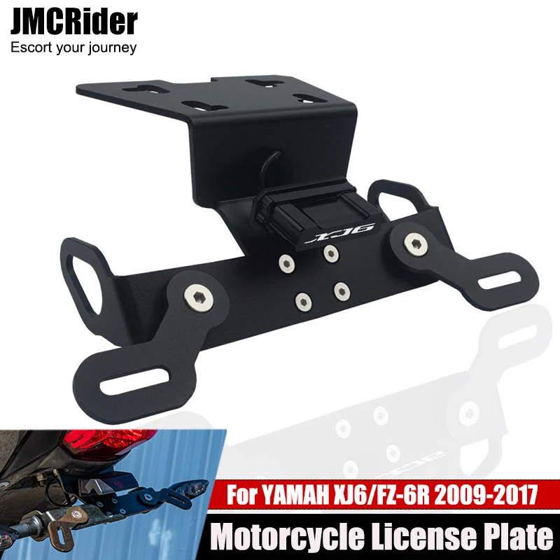 YAMAHA XJ6 Motorcycle License Plate Holder Bracket Tail Tidy Fender Eliminator With LED Light XJ6N XJ6F XJ6S FZ6R 2009-Motorcycle License Plate Holder