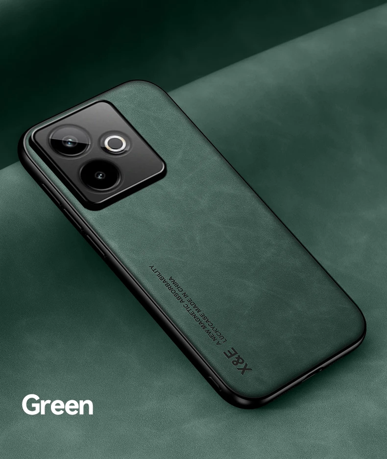 Magnetic Matte Leather Shockproof Case with Camera Protection