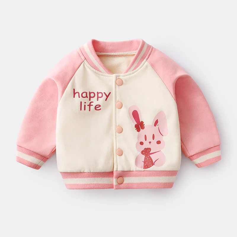 Ins Babys Girl Jacket Spring Autumn Toddler Infant Girls Outerwear Coat Cotton Lion Letter Spliced Newborn Boys Baseball Uniform