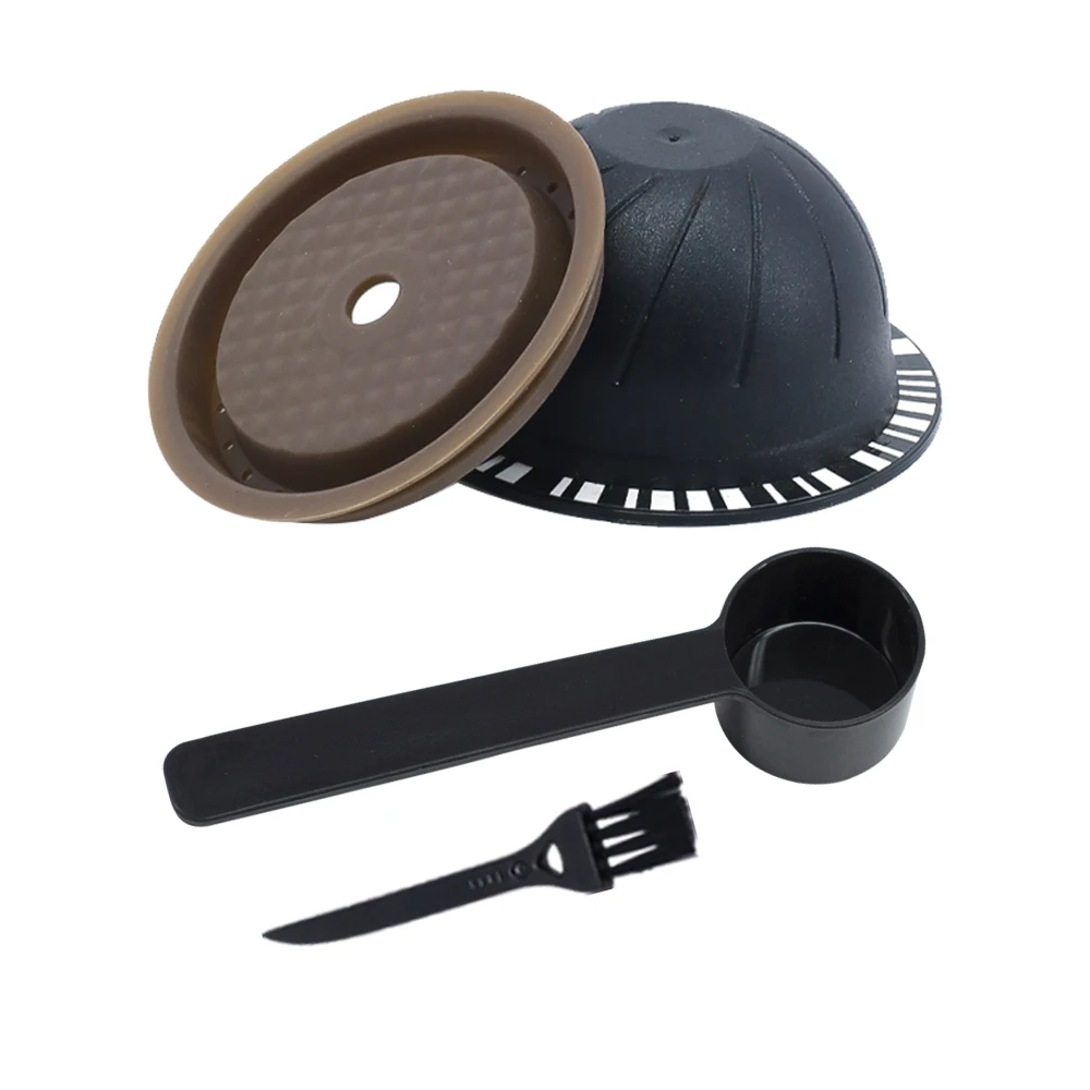 קפסולת קפה עצמית עם אבקת קפה מסננת קפה, מארז פלסטיק + מכסה סיליקון קפסולה חוזרת