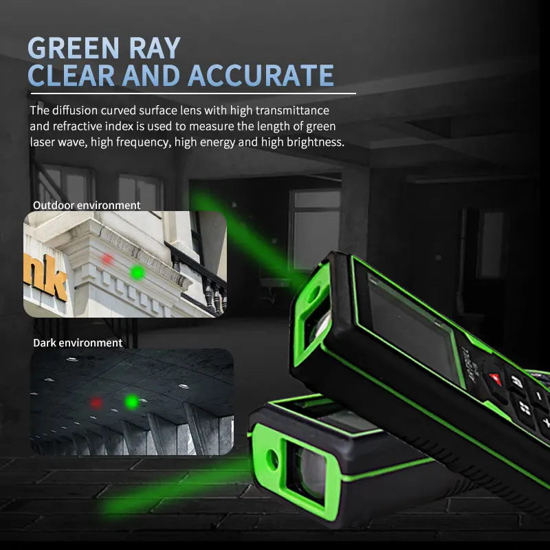 Green Laser Distance Meter 70m 100m 120m Rangefinder with Angle display USB Rechargeable Tape Measure ruler Roulette tool tape measure laser rangefinder distance meter laser tape measure digital tape measure