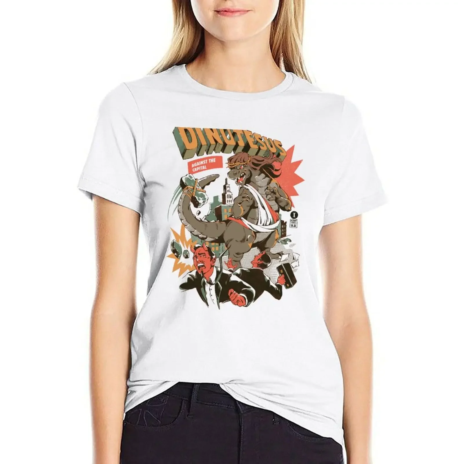 

Dinojesus T-shirt korean fashion vintage clothes lady clothes tshirts for Women