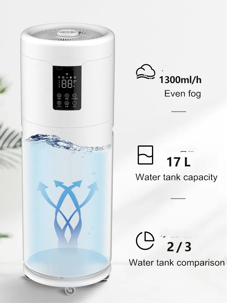 100-240V Humidifiers for Large Room Wholehouse Humidifier 2000 sq.ft.Honovos 17L/4.5Gal Ultrasonic Cool Mist Large Humidifier 6