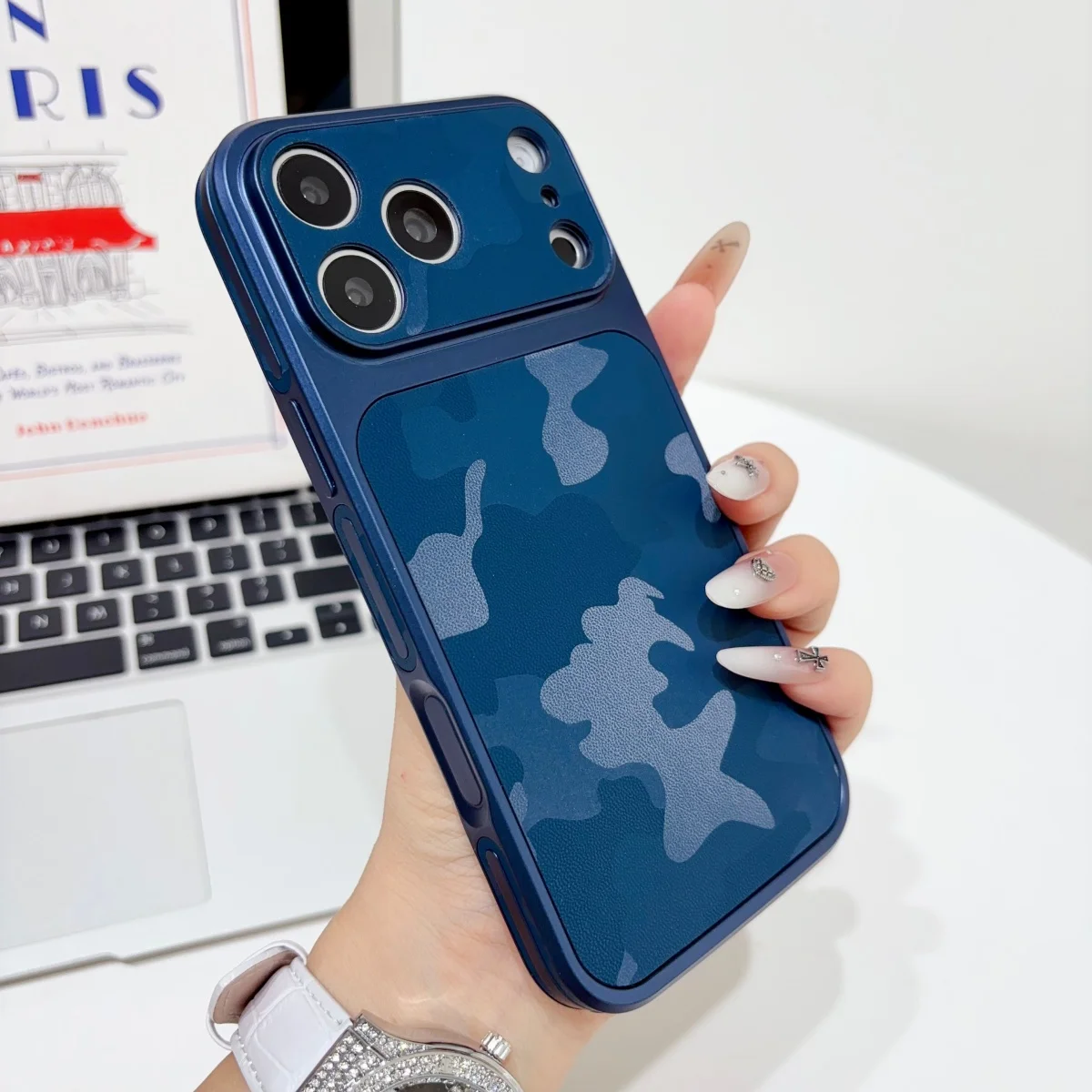 Military Style Dazzling Camouflage Pattern Laser Phone Case - Army Camo Shockproof Cover