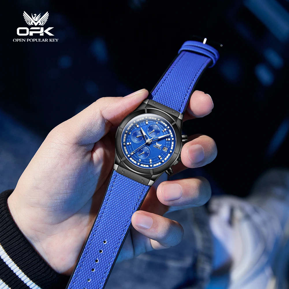 Fashion Men's Quartz Movement Watch with Multifunctional Large Dial and HD Night Display - Waterproof up to 30m