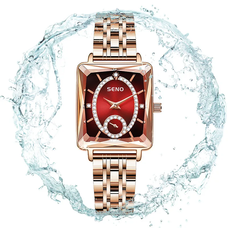 Fashion Watch Ladies Square Women Watches Top Brand Luxury Rose Golden Quartz Stainless Steel Waterproof Wrist Watch Reloj Mujer