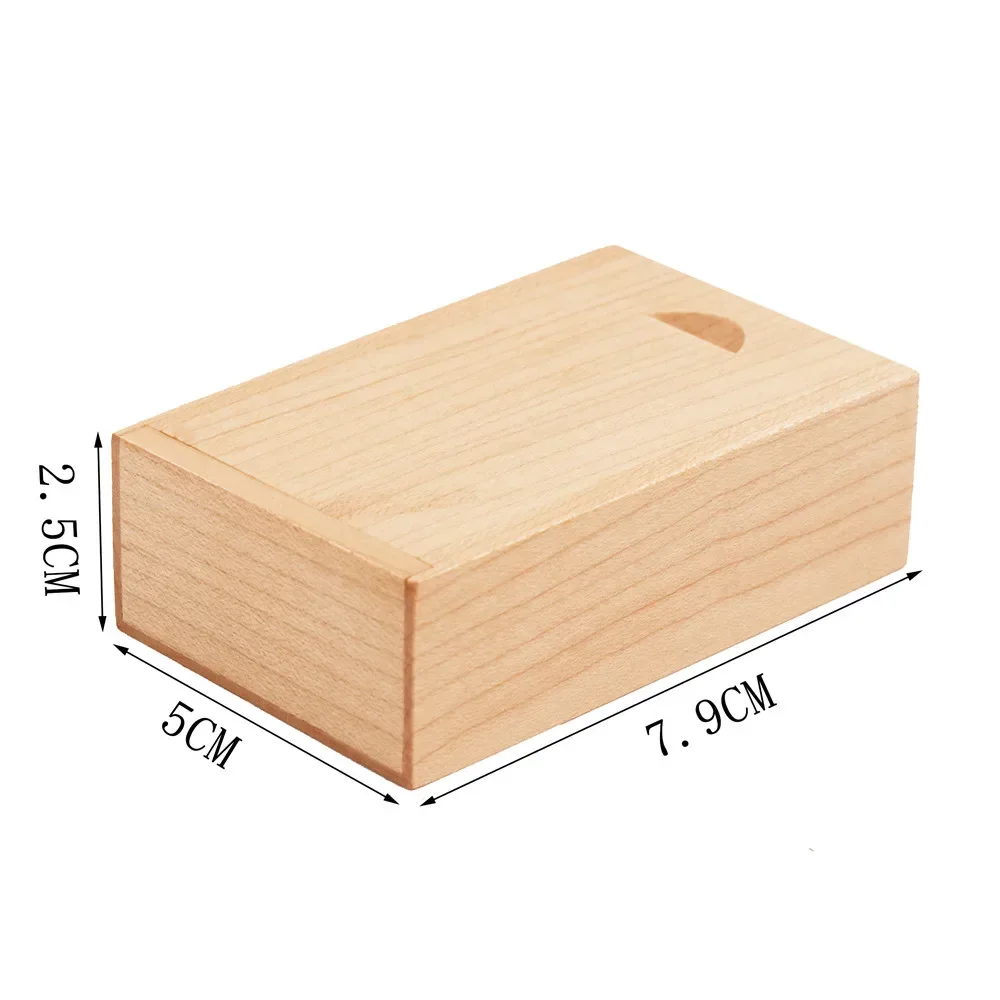 1pcs Free Laser Engraving Wooden Box With Sliding Top Storage Box for Necklace Ring Jewelry Or USB Free Printing Custom Wood Box 6