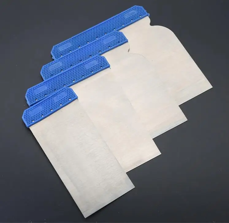 Body Filler Applicator Set 4 Pcs Auto Paint Tools Car Putty Knife Steel Sheet Putty Spreaders Metal Blade Automotive Repair Kit