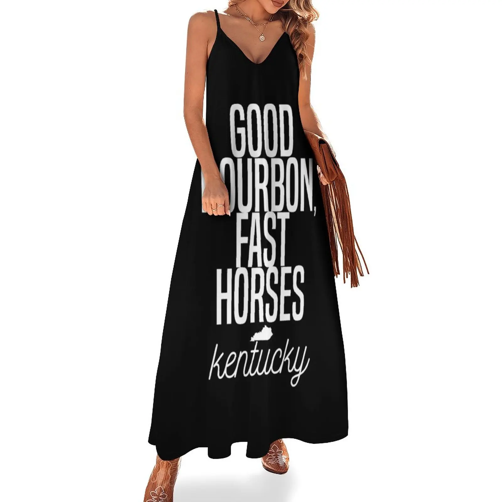 

good bourbon, fast horses Sleeveless Dress prom dresses 2023 summer dresses womens 2023 Dresses chic and elegant evening dress