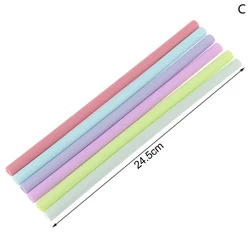 Colorful Reusable Silicone Straws - Set of 6 Drinking Straws (C)