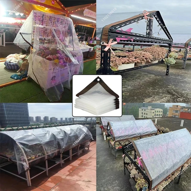 Kertészeti Átlátszó Műanyag Menhelyfilm Kültéri Vízálló Tarp Ruha Terasz Pozsgás Növények Szigetelő Sátor Erkély Napellenzők - Image 3