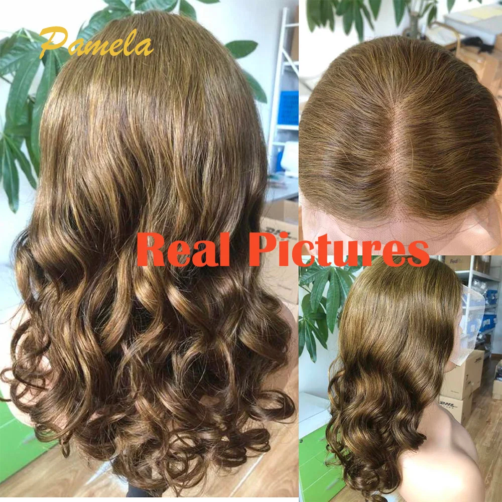 Ash Blonde 250% Density Body Wave Lace Front Wig PrePlucked Highlight 13x6 HD Transparent Lace Frontal Human Hair Wigs For Women