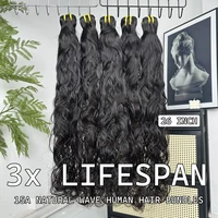 Extensions de Cheveux Humains Naturels Ondulés 15A, 100% Cheveux Vierges Bruts Vietnamiens Non Traités, 3/4 Paquets, Cheveux Mouillés et Ondulés, Extension Rapide à Tisser 5