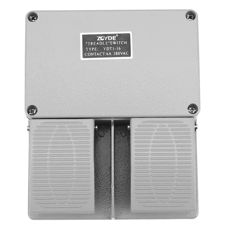

New Foot Switch YDT1-16 Aluminum Shell Gray Double Pedal Switch Machine Tool Accessories Switch