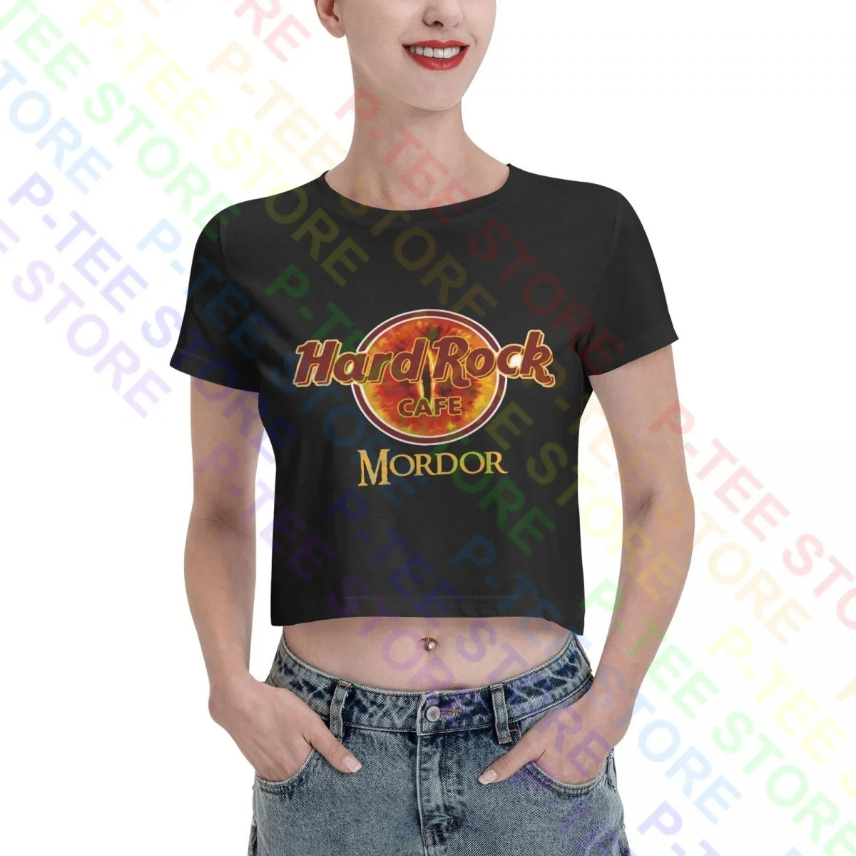 Hard Mordor Cafe Rock Women Crop Top T-Shirt Tee Best Funny Novità Camicia Femminile Di Alta Qualità