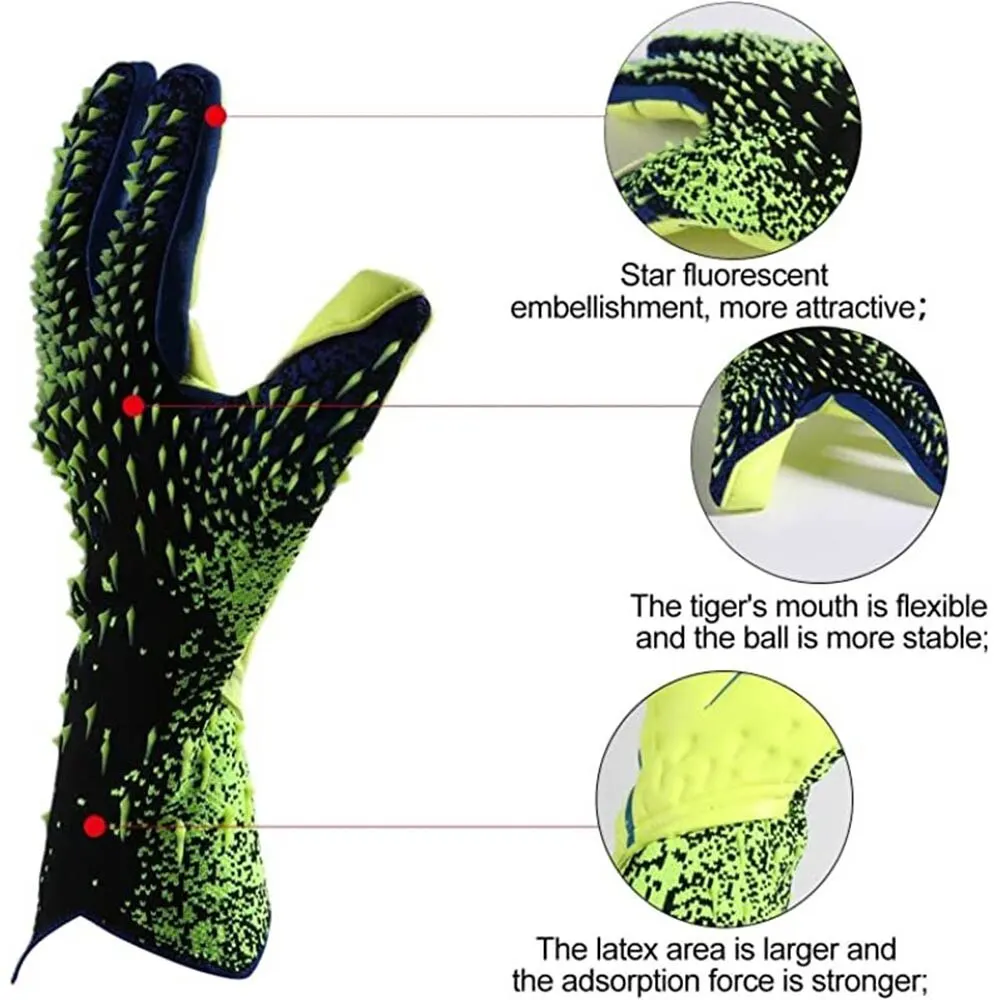 Goalkeeper Gloves Strong Grip for Soccer Goalie Goalkeeper Gloves with Size 6/7/8/9/10 Football Gloves for Kids Youth and Adult 3
