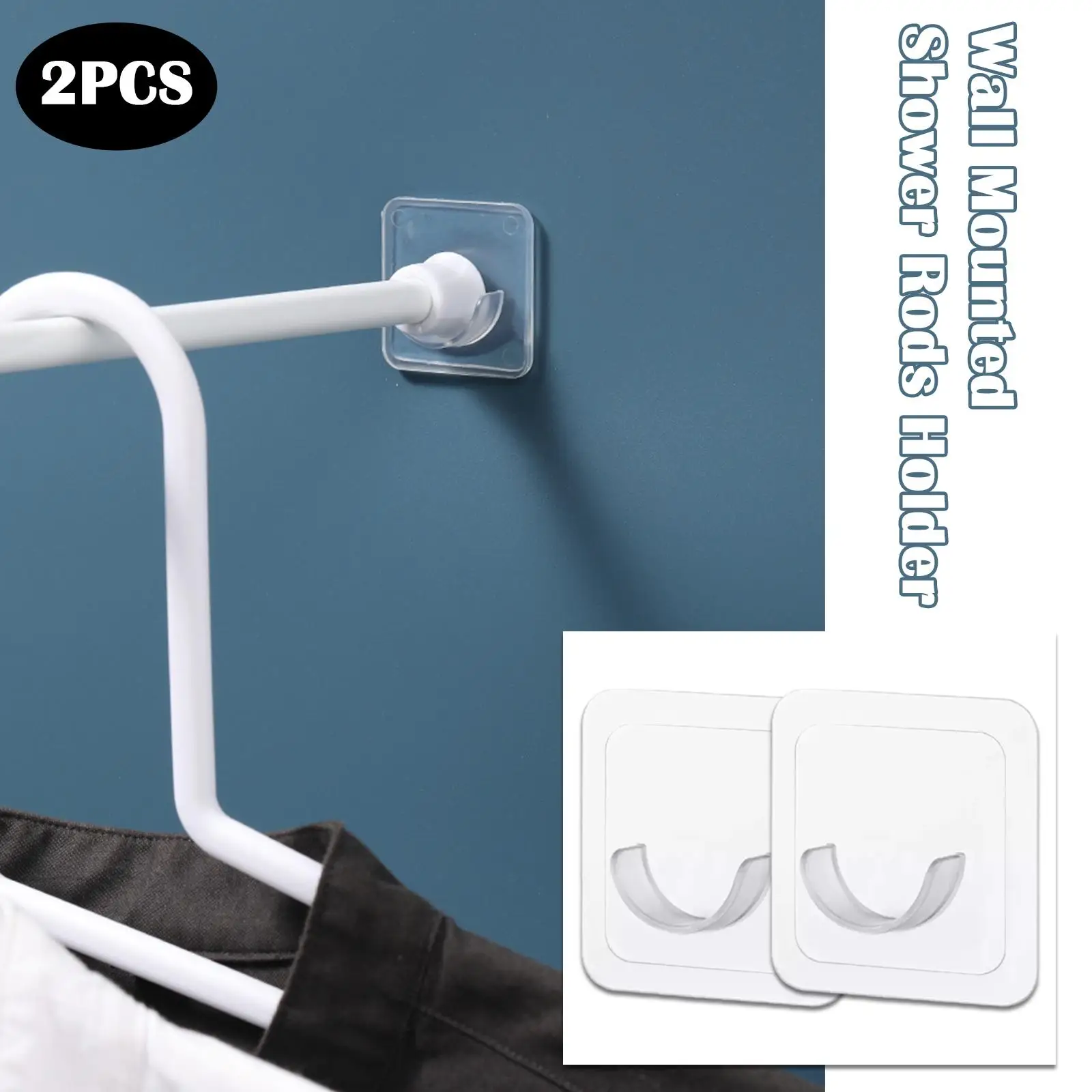 Curtain Rod Support Telescopic Rod Support Bathroom Kitchen Door Cross Rod Non-trace Strong Adhesive Hook Hook Bracket