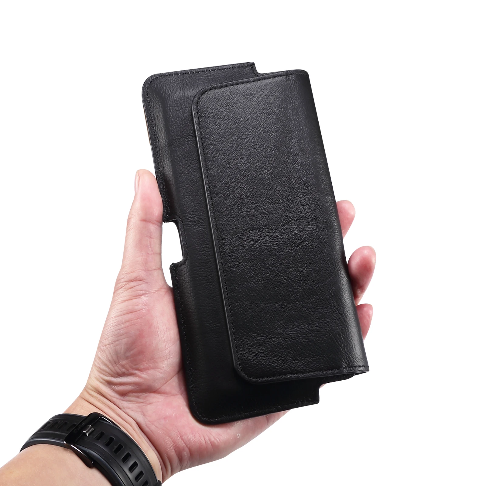 FULAIKATE 5,5-7,2" Echtes Leder Universal Handytasche Herren Taille Gürteltasche Business Tasche Tragbares Handy Holster – Detail 18