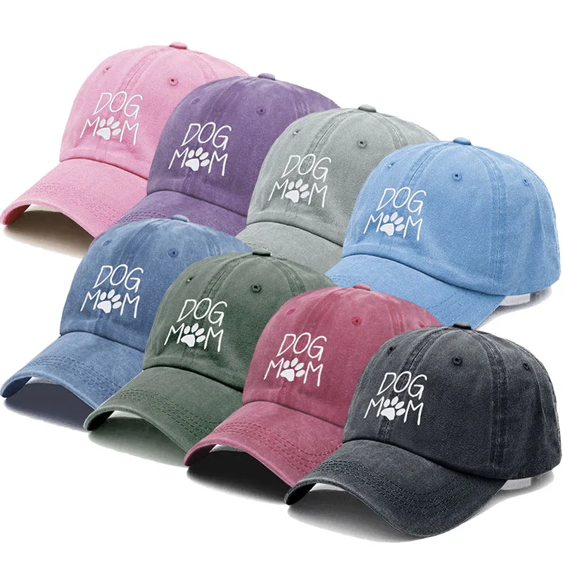 Washed Cotton Baseball Cap for Men & Women Unisex DOG MOM Embroidery  Sun Protection Hat Outdoor Sports Wholesale & Dropshipping 2