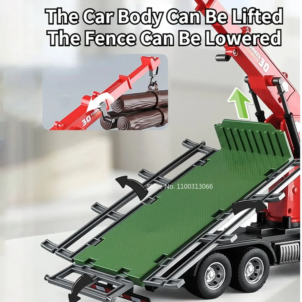 1:24 Alloy Timber Transport Wagon Car Toy Metal Diecasts Model Engineering Vehicle with Pull Back Function Car Toys for Boy Gift 5