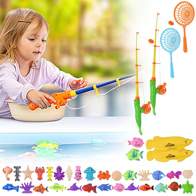 Table Bathtub Kiddie Party Toy With Pole Rod Net Plastic Floating Fish  Construction Magnets for Toddlers Games for Kids 35 - AliExpress