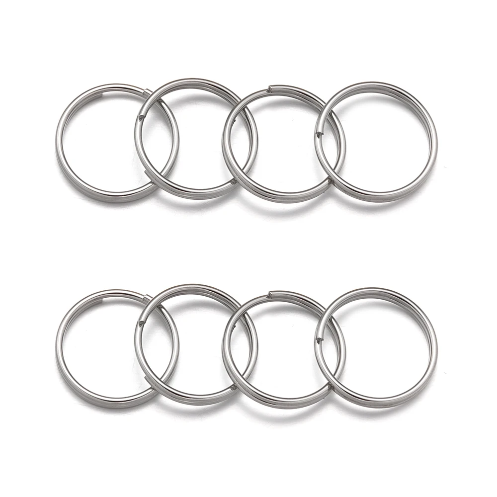100 stücke Edelstahl offener Sprung ring Doppels ch laufen Split-Ring-Anschlüsse für DIY Schlüssel bund Schmuck machen Ergebnisse Zubehör – Detail 1