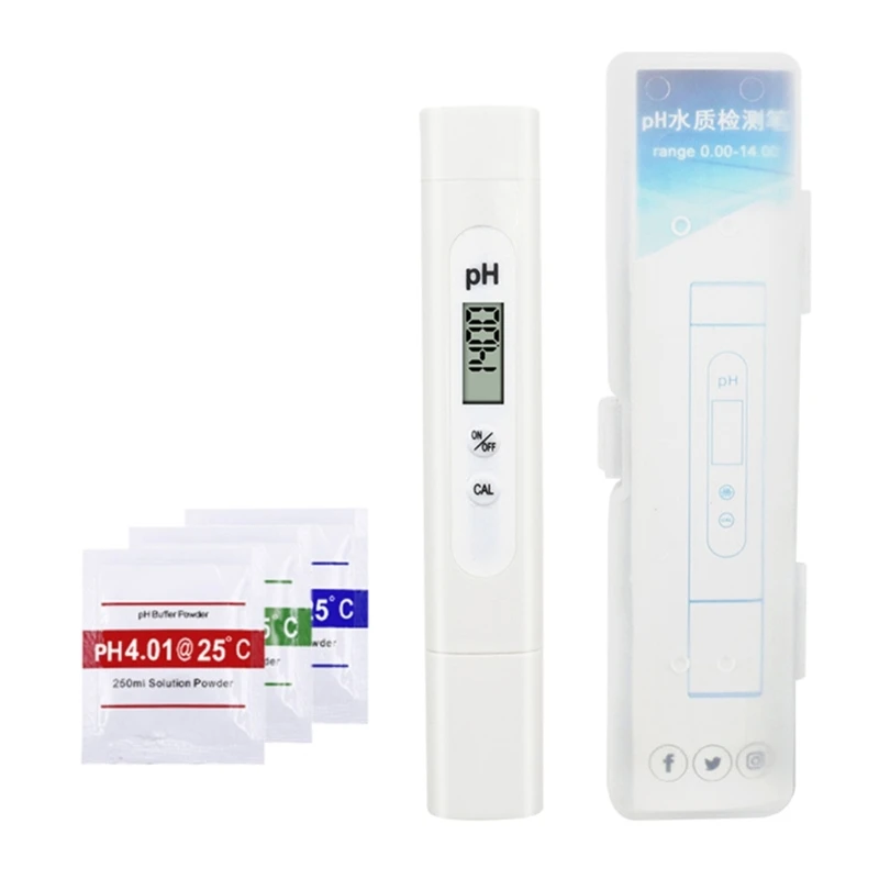 

HighPrecision pH Meter 0-14 MeasurementRange Water Quality Testing Digital PH Tester Pen Portable Water Quality Tester E65B