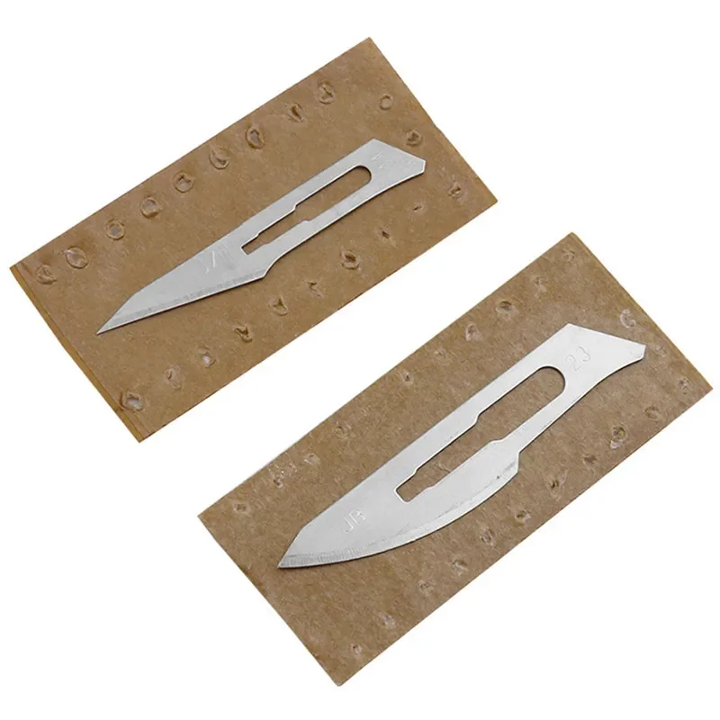 10pcs 11# 23# Carbon Steel Surgical Scalpel Blades with Handle Engraving Craft Knives Cutter Graver Screen Film DIY Cutting Tool