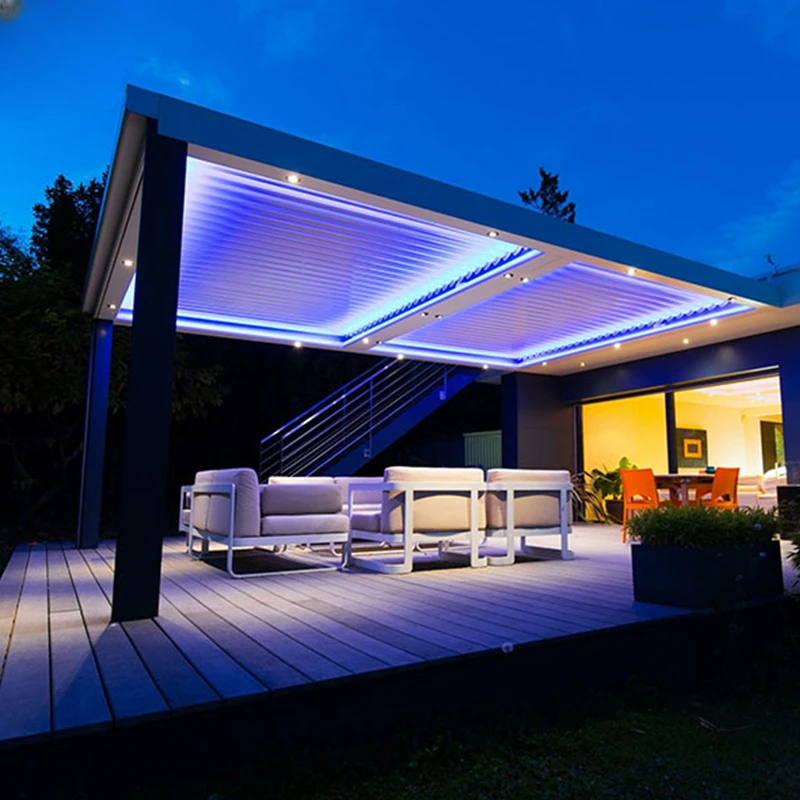 

3x3 3x4 4x4 6x4 OEM Factory Modern Outdoor Remote Control Bioclimatic Pergola Aluminum Louver Pergola