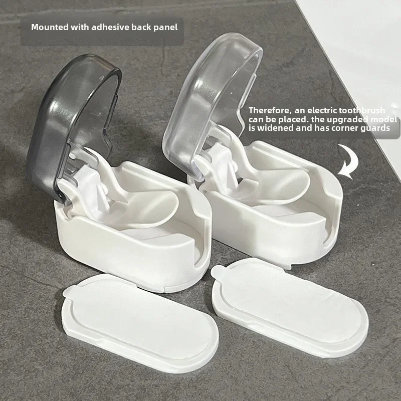 Toothbrush Holder Toothbrush Storage Box Bathroom Storage Rack Wall-mounted Toothbrush Holder Bathroom Dustproof Toothbrush Holder Rack Tooth Brushes Organizer Boxes For Home