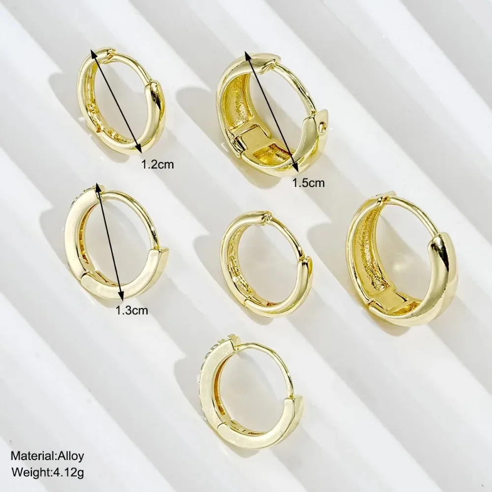 6Pcs Stainless Steel Minimalist Round Hoop Earrings for Women Crystal Zirconia Huggie Circle Punk Earrings Set Piercing Jewelry 7 S5e0a71f149754d0d94b1e3c07281e60dW