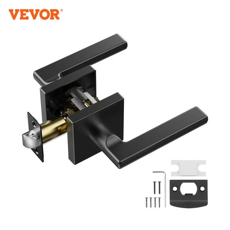 Door knobs VEVOR passage and privacy door handle matte black door lever left or right handing reversible lever square interior