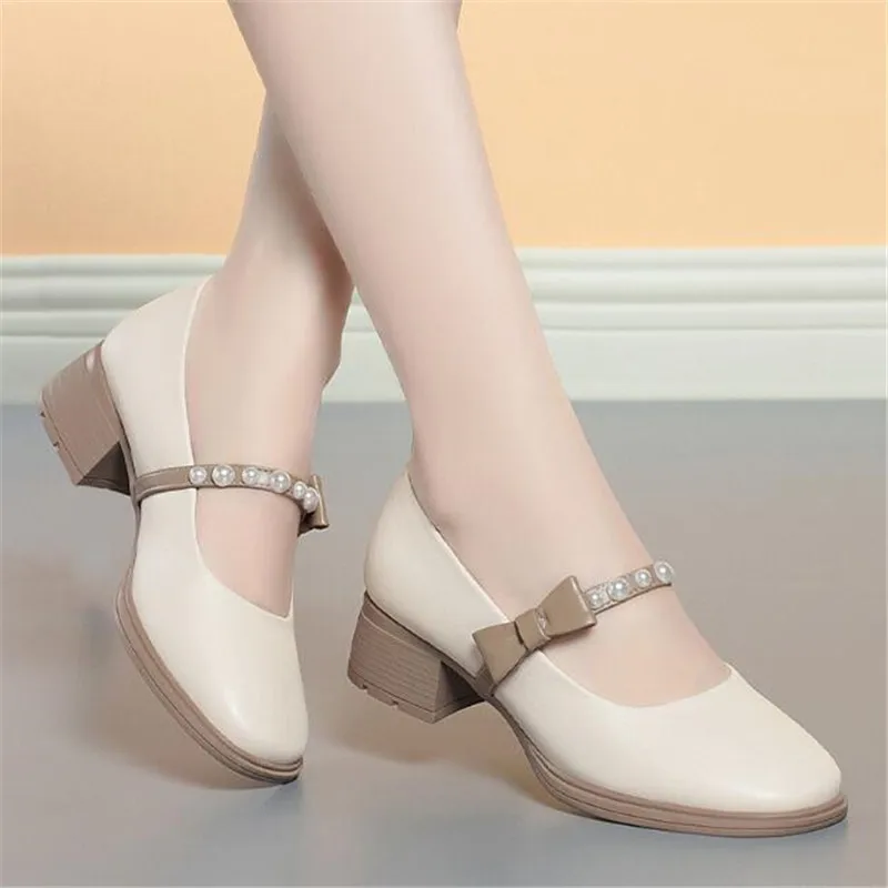 Chaussures Mary Jane Femme à Talon Moyen - Élégantes, Confortables, à Lacets, Pour Loisirs Ou Occasions