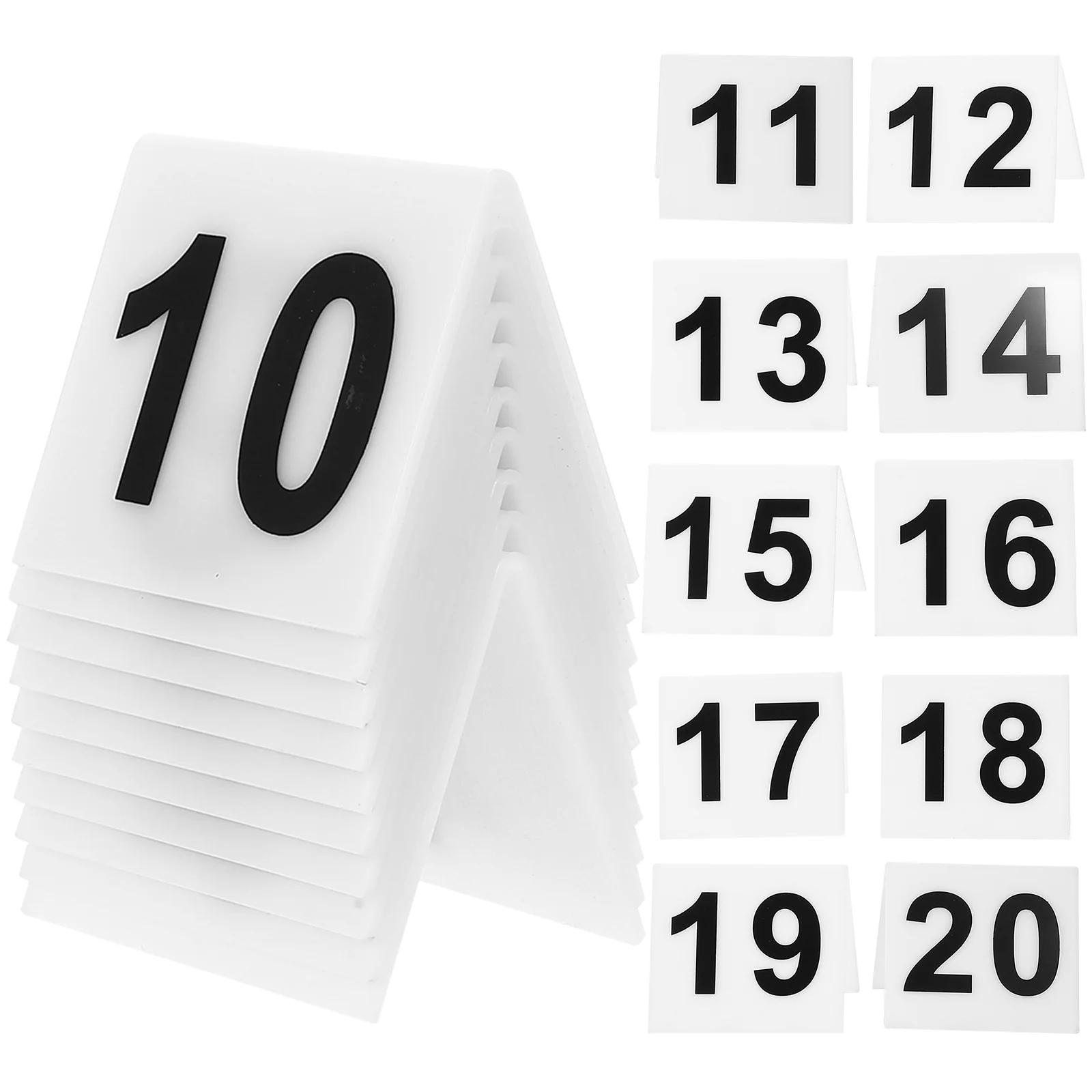 20 Pcs Restaurant Number Plate Table Numbers Desk Acrylic Marker Compact Sign Game Supplies