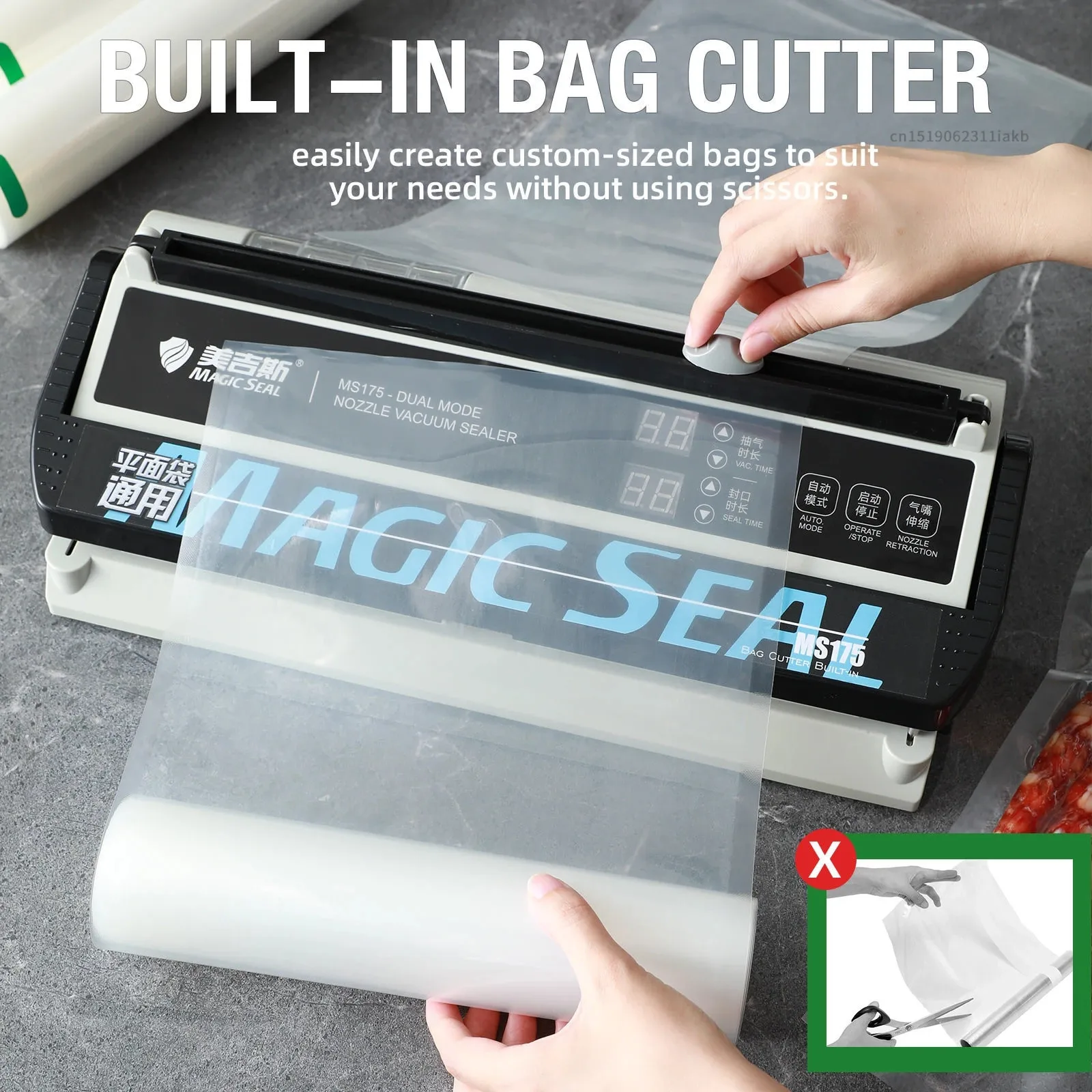 Buy Wholesale China Wholesale Automatic Vacuum Sealer Food Saver, Model  Ms180, Upgrade Dual-pump Dual-nozzle 8mm Wide Sealing Line For Moist &  Liquid & Magic Seal #180 Vacuum Sealer Food Package Machine at