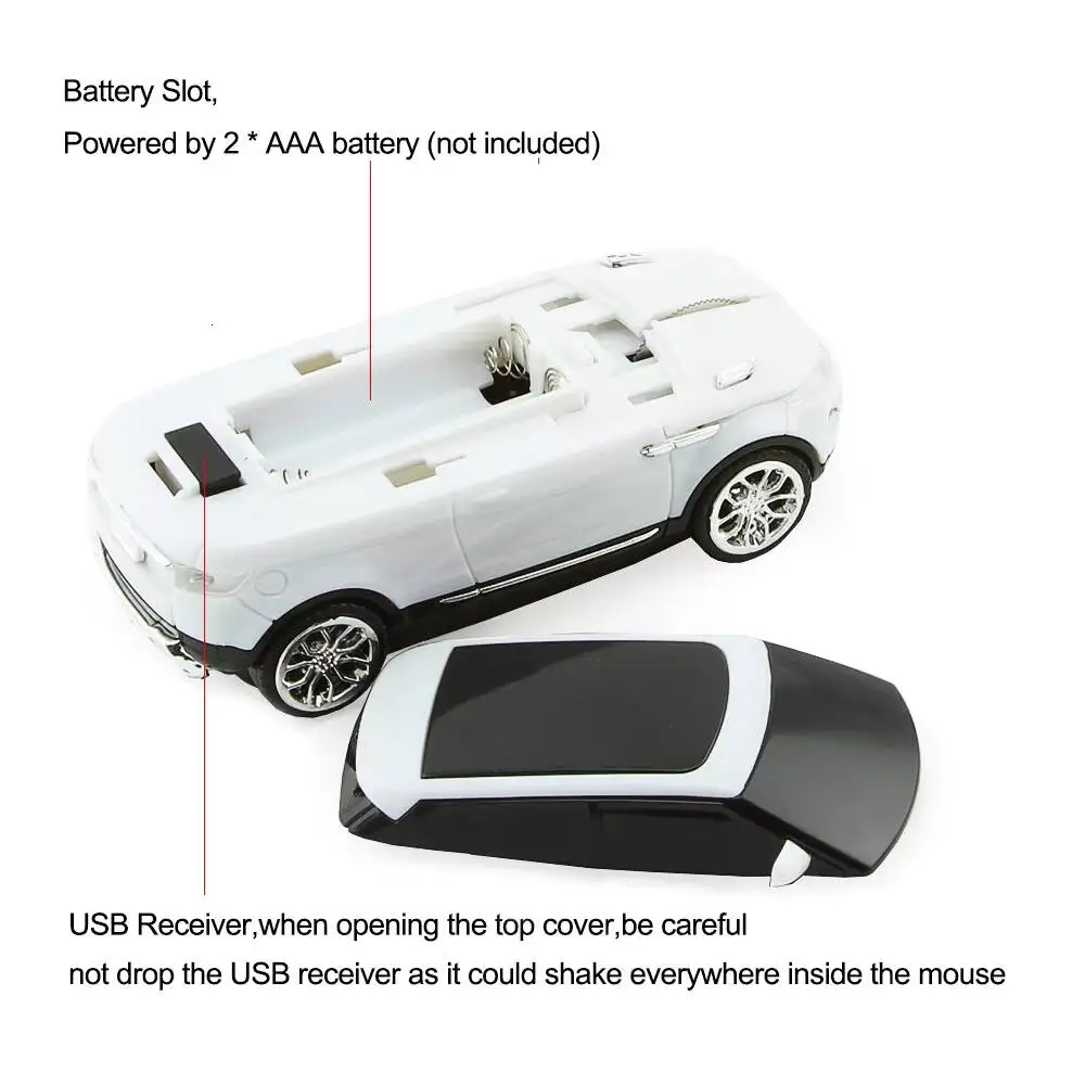 CHYI 무선 자동차 모양 컴퓨터 마우스, USB 광학 미니 3D 인체 공학적 SUV 게이밍 마우스, 휴대용 PC 게이머 마우스, 노트북 맥북용