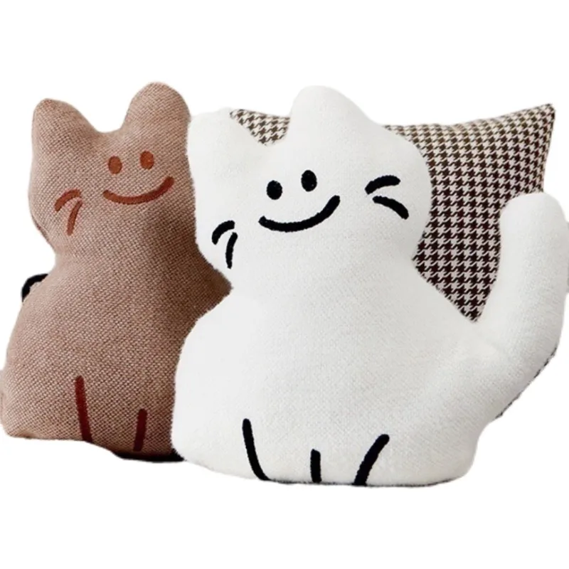 45cm Kawaii Cat Plush Toy Soft Stuffed Simple Ins Style Animal Pillow Doll Christmas Gift for Children Home Decoration
