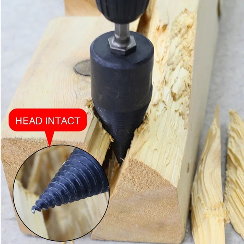 

Split Wood Cone-drilling Tool Firewood Machine Drill Wood Cone Reamer Punch Driver Drill Bit Split Drilling Tools Dropshipping