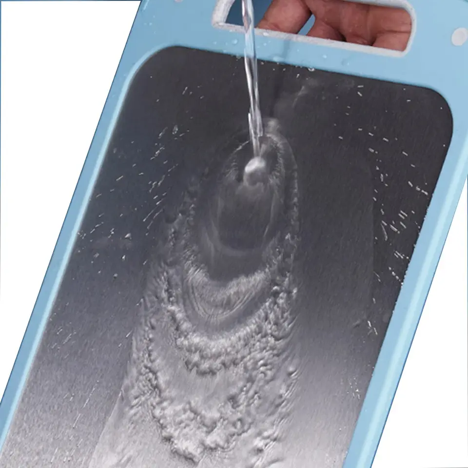 Double Sided Stainless Steel and Wheat Straw Cutting Board